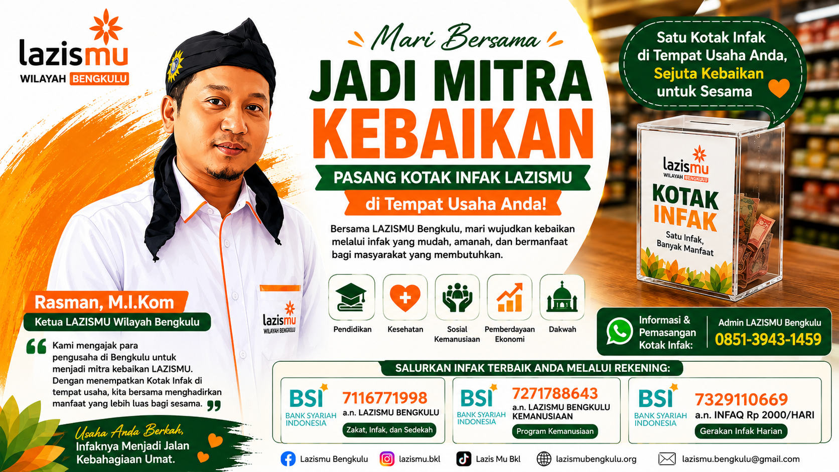 LAZISMU Bengkulu Ajak Pelaku Usaha Jadi Mitra Kebaikan melalui Program Kotak Infak